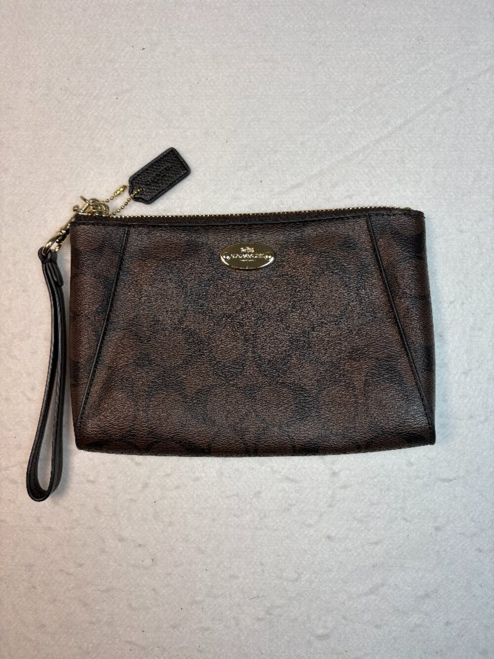 Coach Signature Morgan Wristlet Brown Monogram Y2K Academia Indie Sleaze Chic